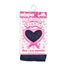 T34-BLK: Black Shiny Diamond Tights (0-6 Months)